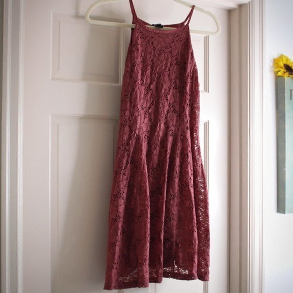 Rue 21 dress Small Sundress burgundy - Picture 4 of 9